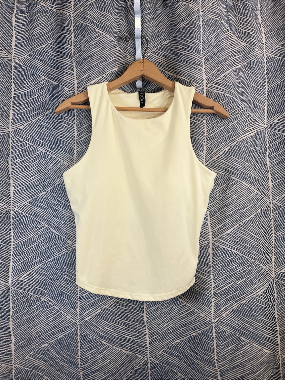 Cotton On Pale Yellow High-Neck Built in Bra Tank L